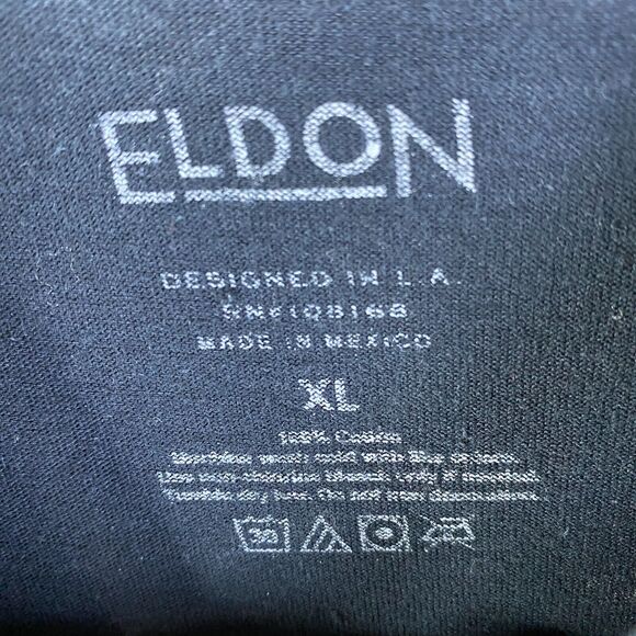 Eldon Shirt Mens Extra Large XL Black Crew Neck Short Sleeve Graphic - Picture 4 of 12